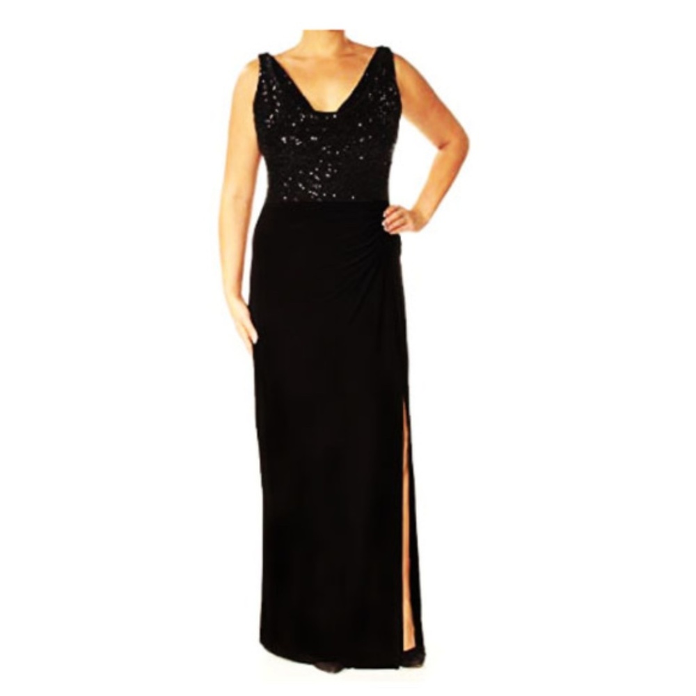 Lauren Ralph Lauren Black Sleeveless Evening Gown – Elegant Evening Wear